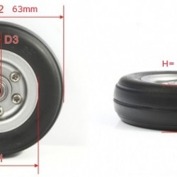 Rubber Wheel 2.5 inch for RC Plane (pair)